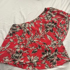 Banana Republic Coral and Black Floral Skirt